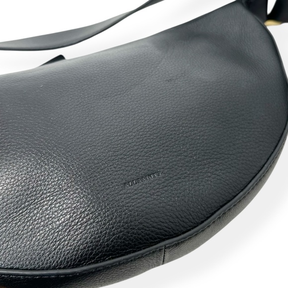 ALLSAINTS Half Moon Leather Crossbody Bag - Black - Picture 7 of 14